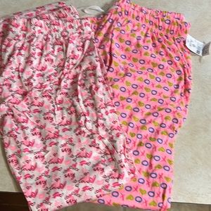 Two pairs womens pj bottoms